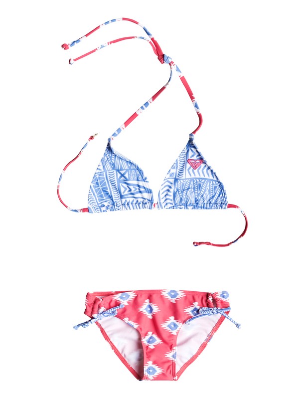 roxy, Girl's 7-14 Sunset Swim Tiki Triangle Bikini Set, Sunkist Coral-6 (mjv6) 0 Girl's 7-14 Sunset Swim Tiki Triangle Bikini Set RRF58627 Roxy