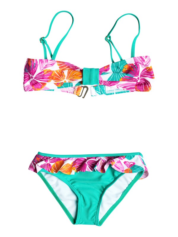 roxy, Girl's 2-6 Floral Bandeau Bikini Set, Dynasty Green-6 (gpv6) 0 Girl's 2-6 Floral Bandeau Bikini Set RRF58676 Roxy