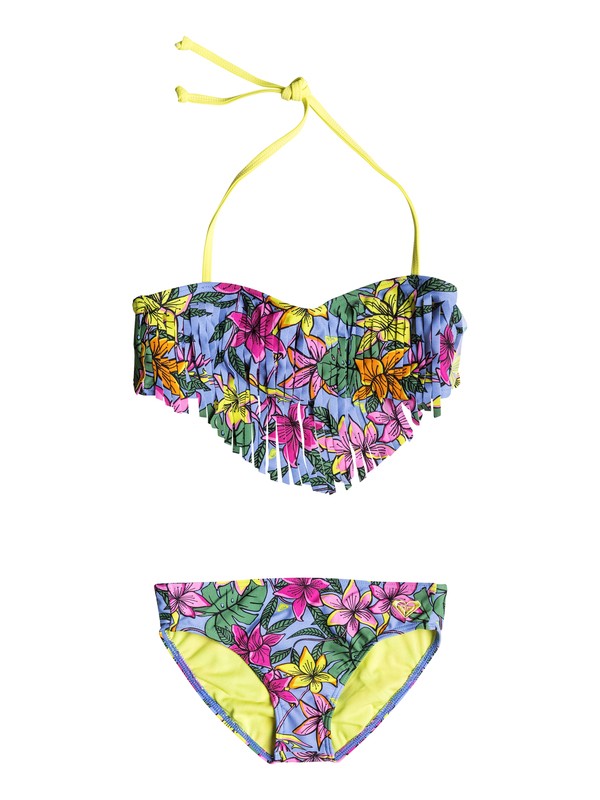 roxy, Girl's 7-14 Hot Tropics Fringe Bikini Set, Blue Bonnet-6 (bjv6) 0 Girl's 7-14 Hot Tropics Fringe Bikini Set RRF58807 Roxy