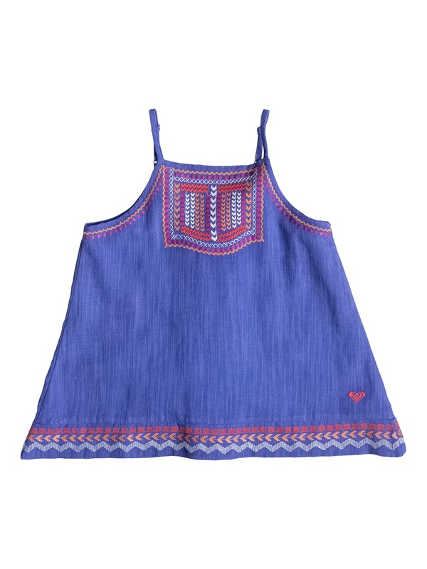 roxy, Girl's 7-14 HANA TOP, Orient Blue - Solid (pqj0) 0 Girl's 7-14 HANA TOP RRF65017 Roxy
