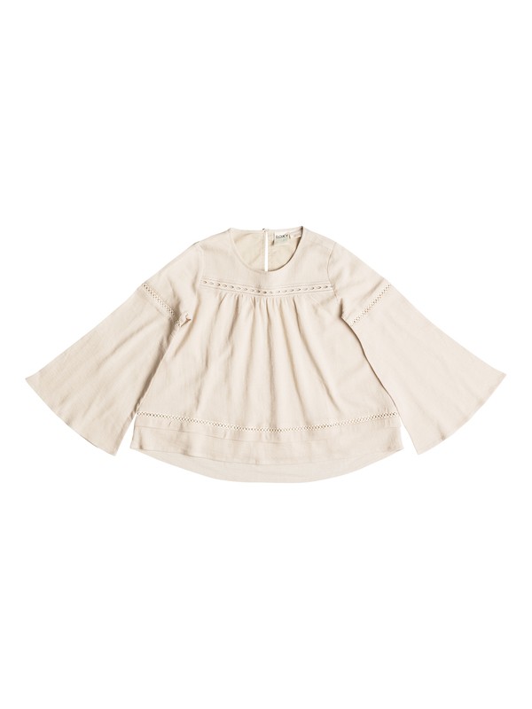 roxy, Girl's 7-14 AMALIA Long Sleeve Top, Rainy Day (sew0) 0 Girl's 7-14 AMALIA Long Sleeve Top RRF65137 Roxy