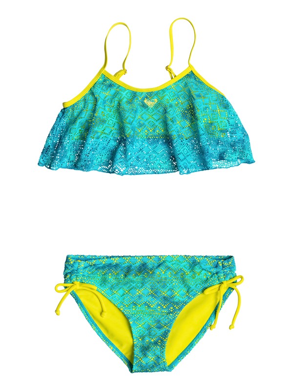 roxy, Girl's 2-6 Crochet Cutie Flutter Set, Limeade - Solid (gen0) 0 Girl's 2-6 Crochet Cutie Flutter Set RRF68506 Roxy