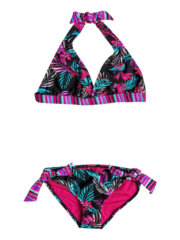 roxy, Girl's 2-6 Pop Trop Halter Set, Anthracite (kvj0) 0 Girl's 2-6 Pop Trop Halter Set RRF68676 Roxy