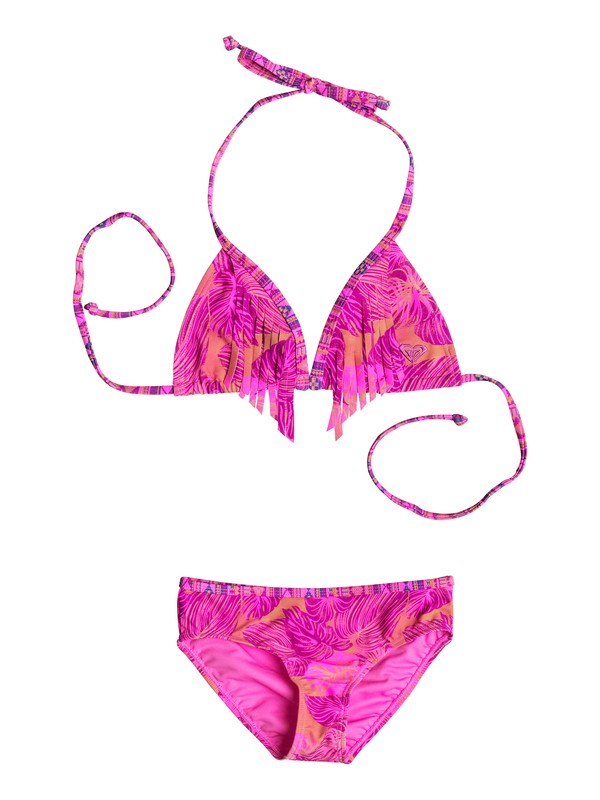 roxy, Girl's 7-14 Valencia Beach Triangle Set, CORAL REEF (ngm0) 0 Girl's 7-14 Valencia Beach Triangle Set RRF68737 Roxy