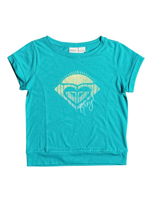 roxy, Girls 7-14 Big Sport Circle T-Shirt, Lake Blue - Heather (bnwh) 0 Girls 7-14 Big Sport Circle T-Shirt RRH51067 Roxy