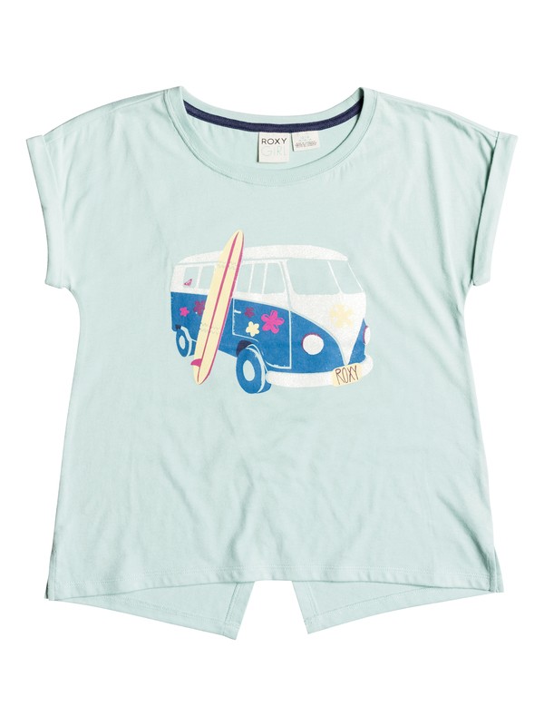 roxy, Girls 7-14 Big Road Trippin T-Shirt, Sage Gray - Heather (bfrh) 0 Girls 7-14 Big Road Trippin T-Shirt RRH51097 Roxy
