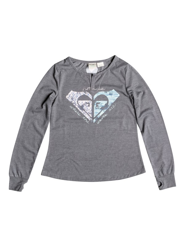 roxy, Girls 7-14 Big Waves Long Sleeve T-Shirt, Highrise-h (sgrh) 0 Girls 7-14 Big Waves Long Sleeve T-Shirt RRH51127 Roxy