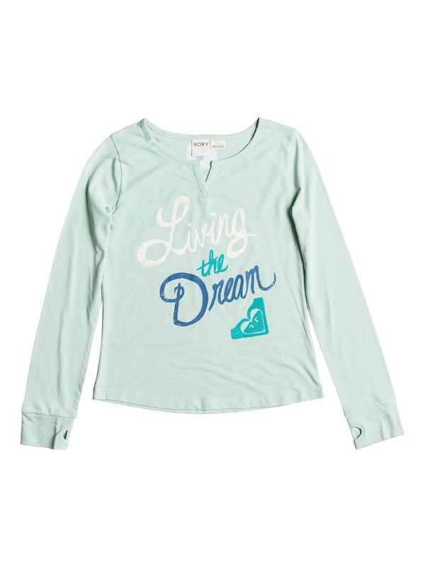 roxy, Girls 7-14 Big Living Dream T-Shirt, Sage Gray - Heather (bfrh) 0 Girls 7-14 Big Living Dream T-Shirt RRH51137 Roxy