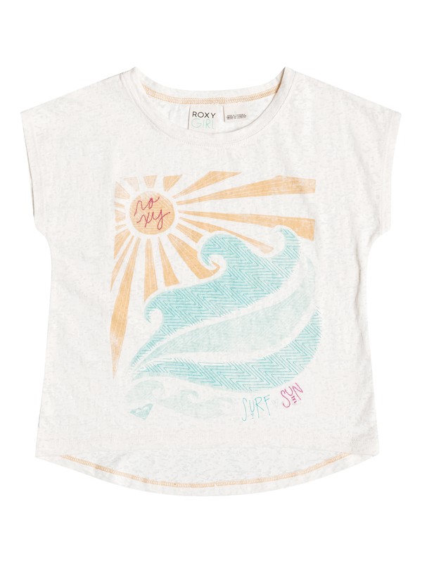 roxy, Girls 2-6 Surf Sun T-Shirt, egret (wbs0) 0 Girls 2-6 Surf Sun T-Shirt RRH51356 Roxy