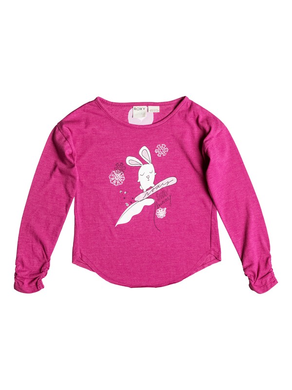 roxy, Girls 2-6 Snow Bunny Long Sleeve T-Shirt, Festival Fuchsia-h (mpch) 0 Girls 2-6 Snow Bunny Long Sleeve T-Shirt RRH51416 Roxy