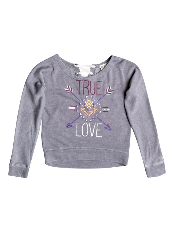 roxy, Girls 7-14 Big True Love Pullover Hoodie, Highrise-h (sgrh) 0 Girls 7-14 Big True Love Pullover Hoodie RRH52007 Roxy