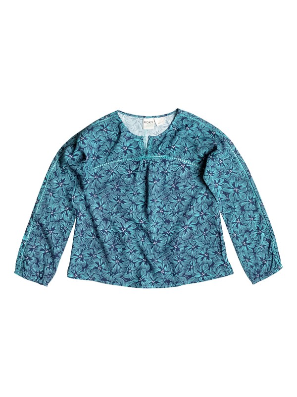 roxy, Girls 7-14 Big Pilgrim Long Sleeve Top, Eclipse - Pattern_1 (btc6) 0 Girls 7-14 Big Pilgrim Long Sleeve Top RRH55017 Roxy