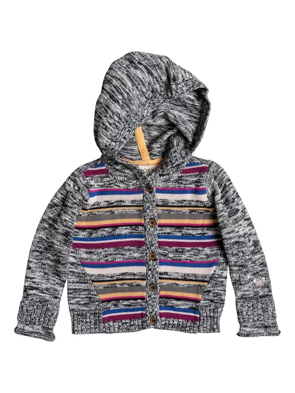 roxy, Baby Pom Pom Knitted Hoodie, Anthracite-3 (kvj3) 0 Baby Pom Pom Knitted Hoodie RRH56041 Roxy
