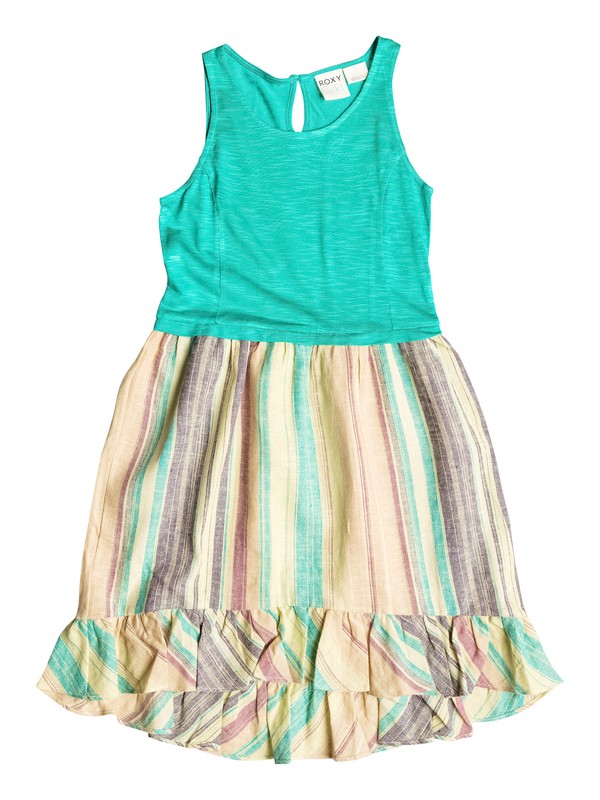 roxy, Girls 7-14 Big Holiday Vacays Dress, Lake Blue - Stripe_1 (bnw3) 0 Girls 7-14 Big Holiday Vacays Dress RRH58057 Roxy