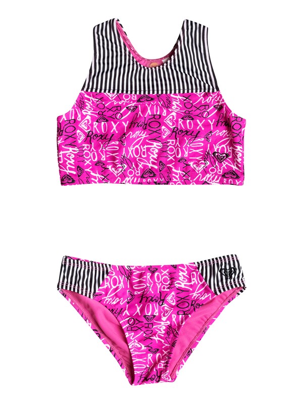 roxy, Girls 2-6 Logo Pop Tankini, Rosebud - Pattern_1 (mkr6) 0 Girls 2-6 Logo Pop Tankini RRH58536 Roxy