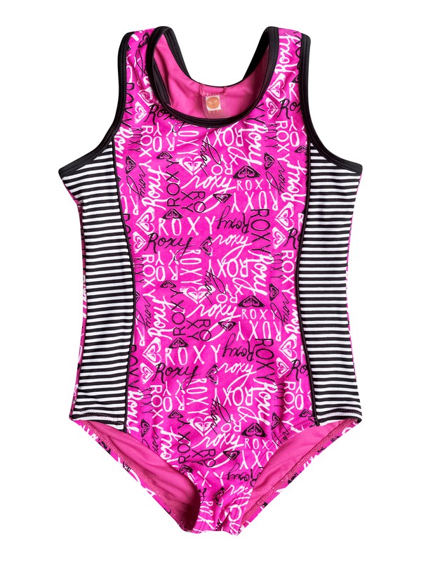 roxy, Girls 7-14 Big Logo Pop One-Piece Swimsuit, Rosebud - Pattern_1 (mkr6) 0 Girls 7-14 Big Logo Pop One-Piece Swimsuit RRH58557 Roxy