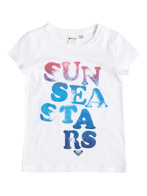 roxy, Girl's 2-6 Sun Sea Stars Tee, Bright White (wbb0) 0 Girl's 2-6 Sun Sea Stars Tee RRM51296 Roxy