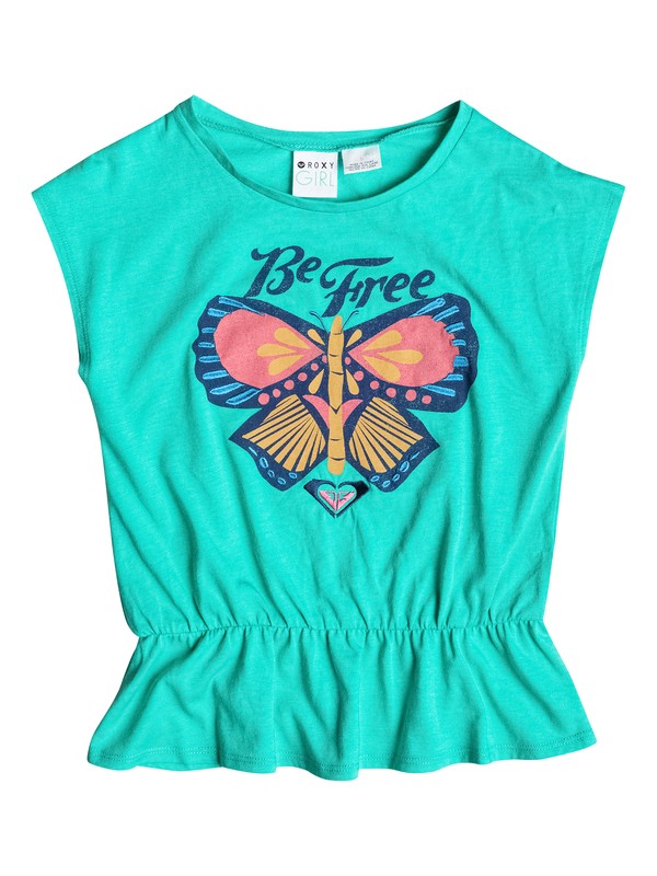 roxy, LIT BE FREE TEE, Waterfall - Solid (bkg0) 0 LIT BE FREE TEE RRM51746 Roxy