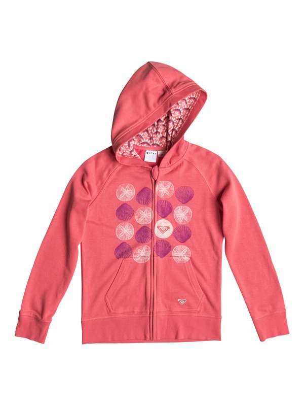 roxy, Girl's 7-14 Positano Sand Dollar Zip Hoodie, Sugar Coral (mjj0) 0 Girl's 7-14 Positano Sand Dollar Zip Hoodie RRM52077 Roxy