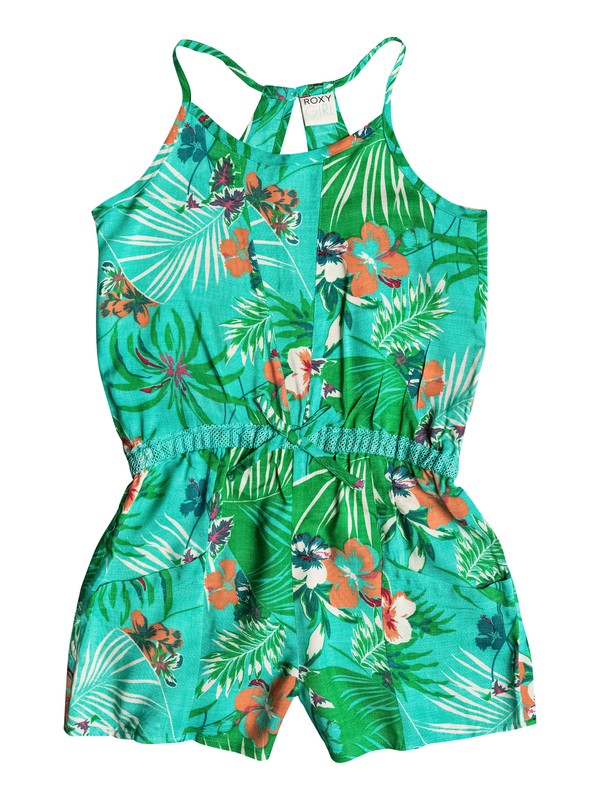 roxy, Girl's 7-14 Along Shore Romper, Waterfall-6 (bkg6) 0 Girl's 7-14 Along Shore Romper RRM58287 Roxy