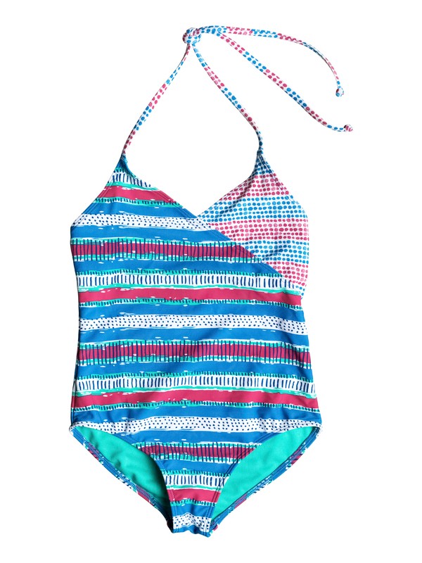 roxy, Girl's 7-14 All Mixed Up One Piece Swimsuit, Bluebell - Pattern_1 (blv6) 0 Girl's 7-14 All Mixed Up One Piece Swimsuit RRM58537 Roxy