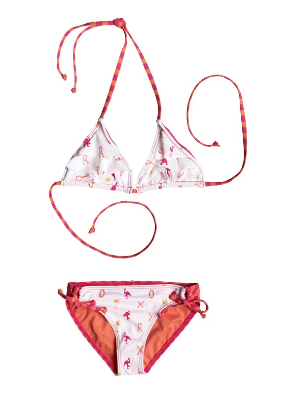 roxy, Girl's 7-14 Flamingo Beach Ruffle Bikini Set, Bright White-6 (wbb6) 0 Girl's 7-14 Flamingo Beach Ruffle Bikini Set RRM58597 Roxy