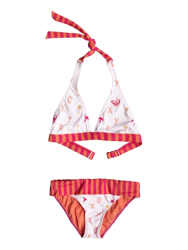 roxy, Girl's 7-14 Flamingo Beach Halter Bikini Set, Bright White-6 (wbb6) 0 Girl's 7-14 Flamingo Beach Halter Bikini Set RRM58617 Roxy