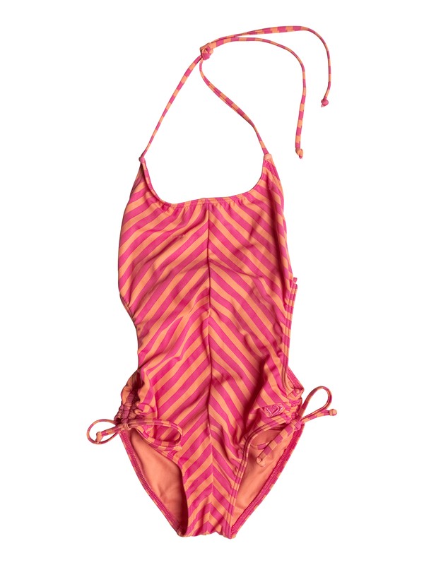 roxy, Girl's 7-14 Flamingo Beach One Piece Swimsuit, Melon - Stripe_1 (nhz3) 0 Girl's 7-14 Flamingo Beach One Piece Swimsuit RRM58627 Roxy