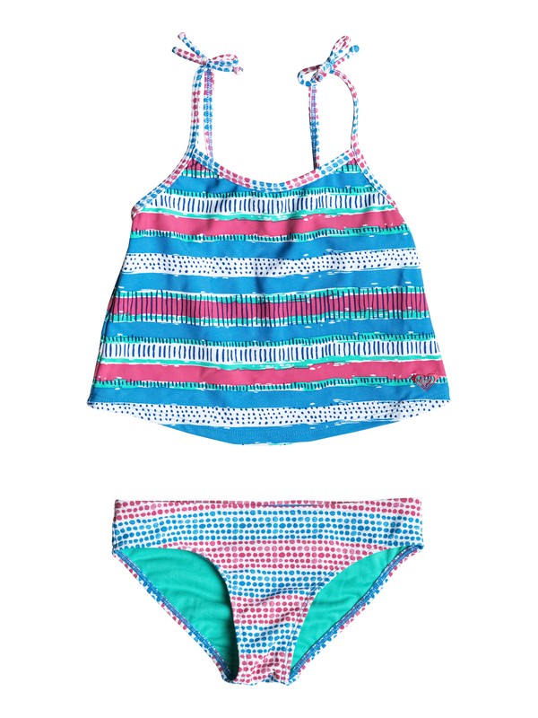 roxy, Girl's 2-6 All Mixed Up Tankini Set, Bluebell - Pattern_1 (blv6) 0 Girl's 2-6 All Mixed Up Tankini Set RRM58876 Roxy
