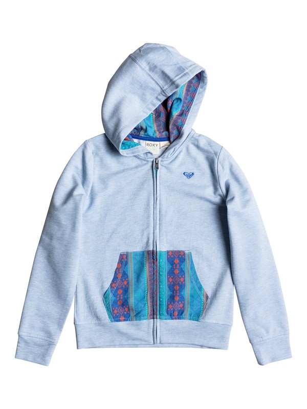 roxy, Girls 2-6 Veracruz Hoodie, Blue Curacao - Solid (bhz0) 0 Girls 2-6 Veracruz Hoodie RRM62036 Roxy