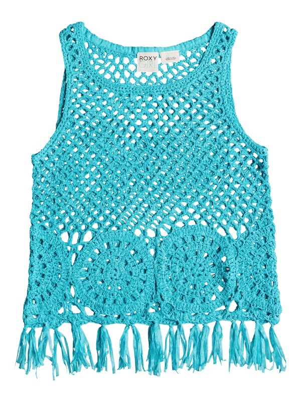 roxy, Girls 7-14 White Wash Tank, Blue Curacao - Solid (bhz0) 0 Girls 7-14 White Wash Tank RRM66007 Roxy