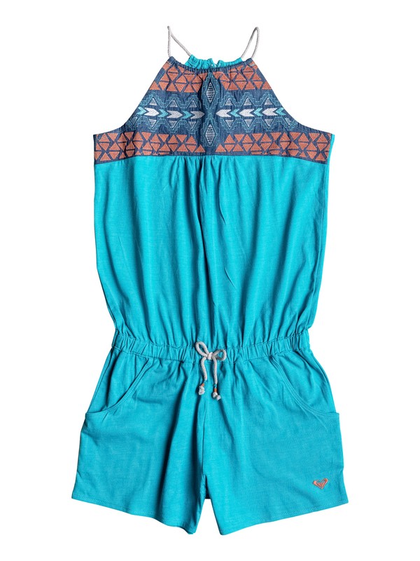 roxy, Girls 7-14 Sunbreeze Romper, Peacock Blue (bly0) 0 Girls 7-14 Sunbreeze Romper RRM68107 Roxy