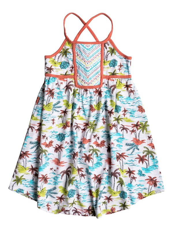 roxy, Baby Vintage Tiki Dress, Bright White (wbb0) 0 Baby Vintage Tiki Dress RRM68161 Roxy