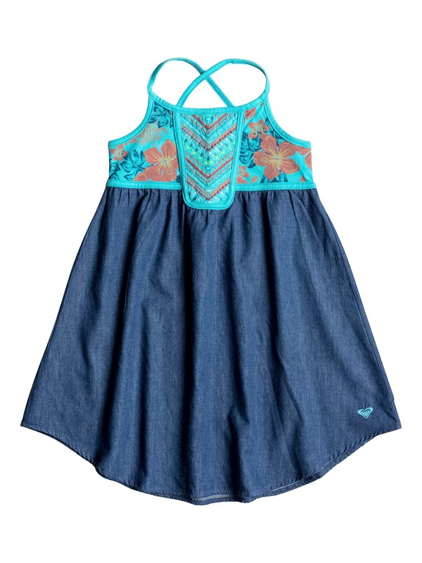 roxy, Girls 2-6 Pacific Rim Dress, Blue Curacao - Solid (bhz0) 0 Girls 2-6 Pacific Rim Dress RRM68176 Roxy
