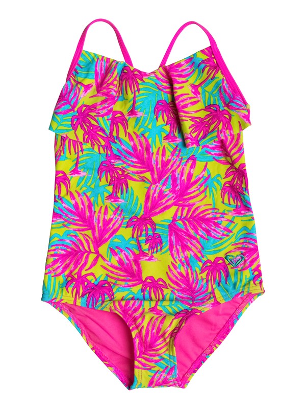 roxy, Girls 2-6 Paradise Beach One Piece Swimsuit, Pink Flambe - Solid (mlb0) 0 Girls 2-6 Paradise Beach One Piece Swimsuit RRM68566 Roxy