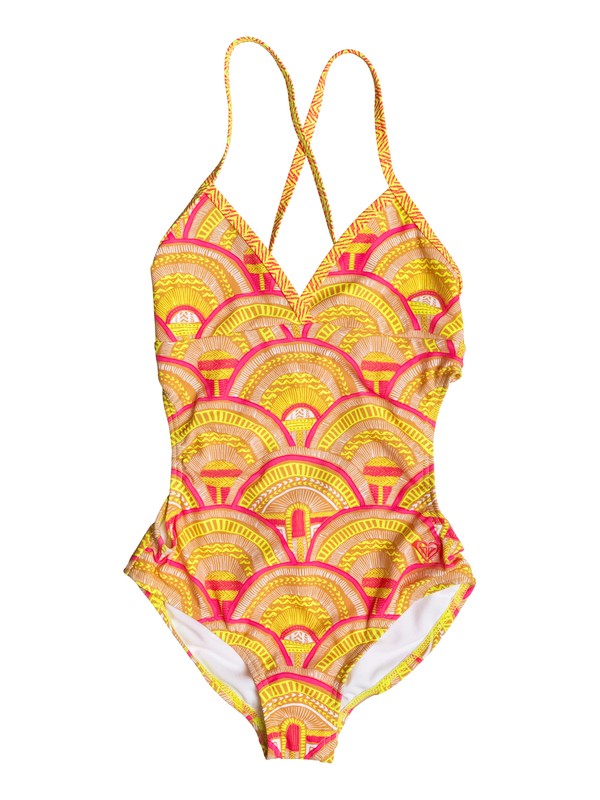 roxy, Girls 7-14 Sunrise Summer One Piece Swimsuit, Yellow Cream (yfk0) 0 Girls 7-14 Sunrise Summer One Piece Swimsuit RRM68877 Roxy