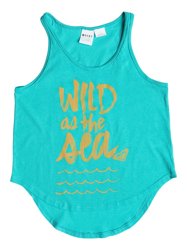 roxy, Girl's 7-14 Wild As The Sea Tank, Baltic (blk0) 0 Girl's 7-14 Wild As The Sea Tank RRS51227 Roxy