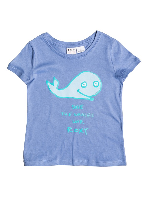 roxy, Girl's 2-6 Save The Whales Tee, Bleached Denim (pmk0) 0 Girl's 2-6 Save The Whales Tee RRS51566 Roxy