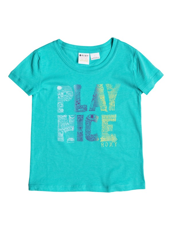 roxy, Girl's 2-6 Play Nice Tee, Baltic (blk0) 0 Girl's 2-6 Play Nice Tee RRS51606 Roxy