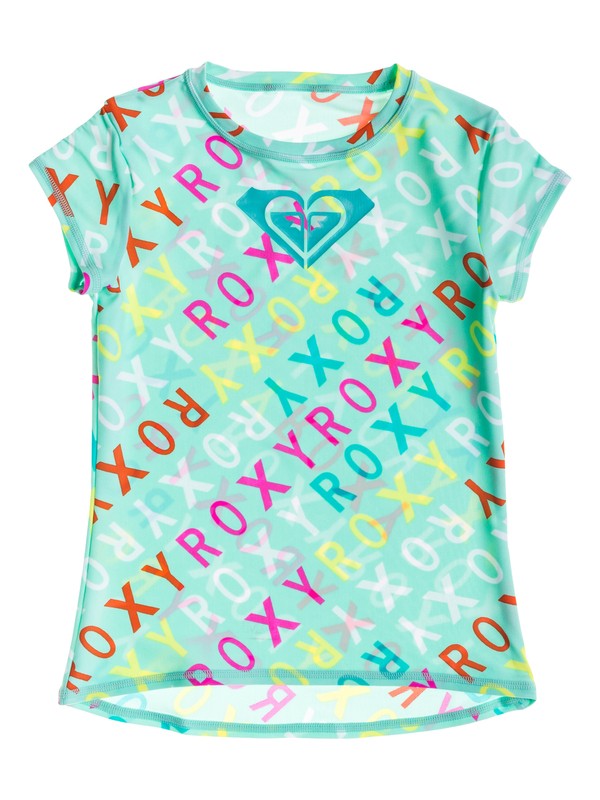 roxy, Girl's 7-14 Surfs Up Short Sleeve Rash Guard, CABBAGE (gea6) 0 Girl's 7-14 Surfs Up Short Sleeve Rash Guard RRS51747 Roxy