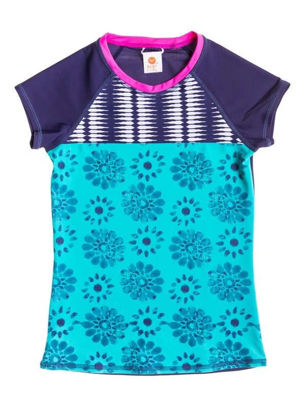 roxy, Girl's 7-14 Batik Paradise Short Sleeve Rashguard, Astral Aura-6 (pss6) 0 Girl's 7-14 Batik Paradise Short Sleeve Rashguard RRS51757 Roxy