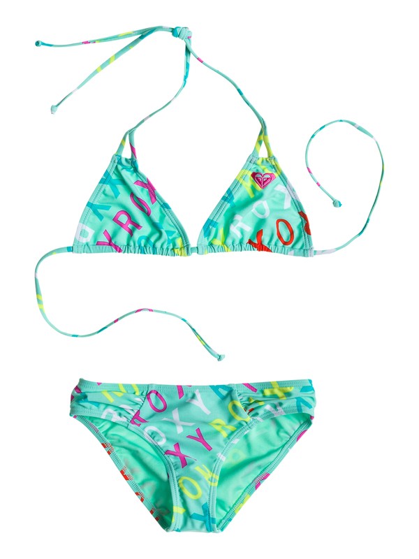 roxy, Girl's 7-14 Surf's Up Logo Tiki Tri Set, Cabbage - Pattern_1 (gea6) 0 Girl's 7-14 Surf's Up Logo Tiki Tri Set RRS58517 Roxy