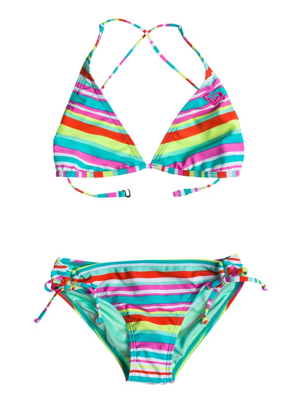 roxy, Girl's 7-14 Surf's Up Stripe Halter Set, TURQUOISE (blw3) 0 Girl's 7-14 Surf's Up Stripe Halter Set RRS58527 Roxy