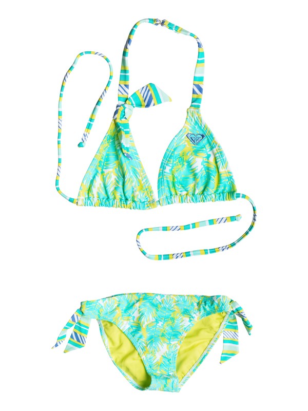 roxy, Girl's 7-14 Palm Palm Tiki Tri Set, Ceramic - Pattern_1 (blw6) 0 Girl's 7-14 Palm Palm Tiki Tri Set RRS58687 Roxy