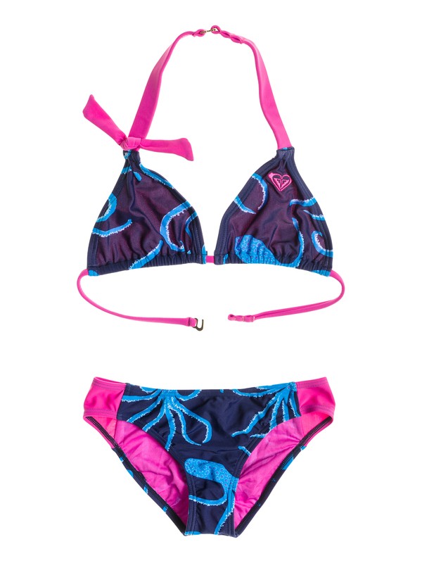 roxy, Girl's 7-14 Under The Sea Tiki Tri Set, Astral Aura-6 (pss6) 0 Girl's 7-14 Under The Sea Tiki Tri Set RRS58827 Roxy